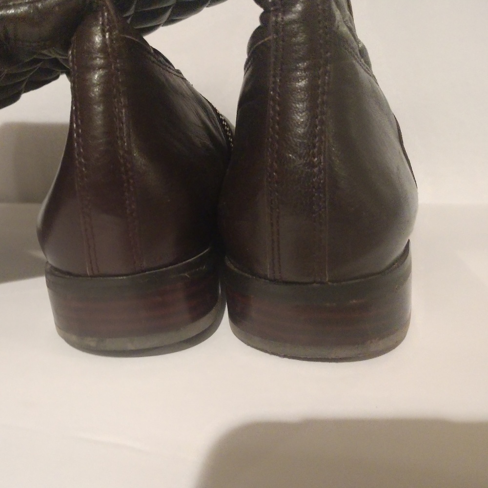 Vince Camuto Brown Leather Quilted Riding Boots - Picture 4 of 10